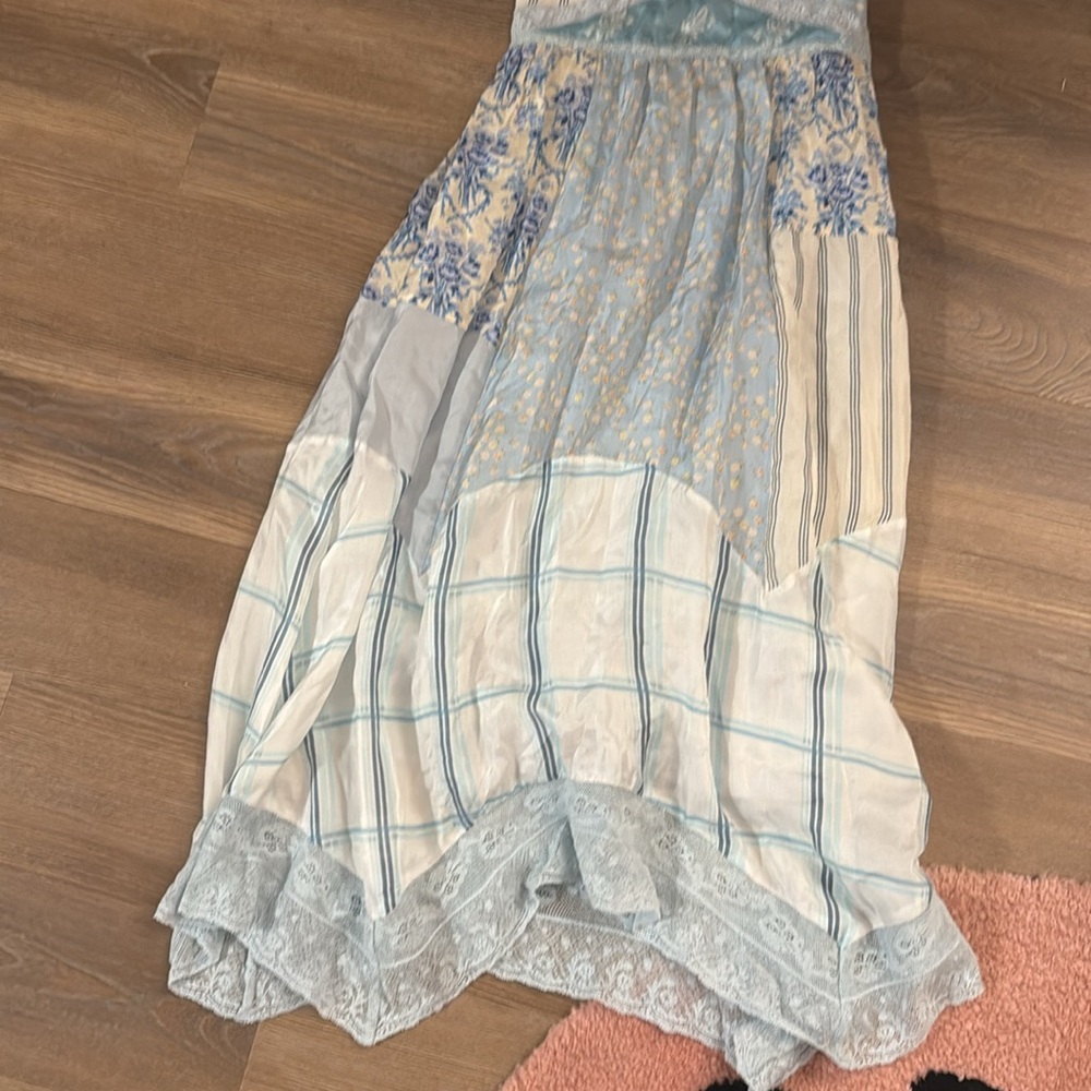 NWOT LOVESHACKFANCY TULA PATCHWORK SILK DRESS IN … - image 5